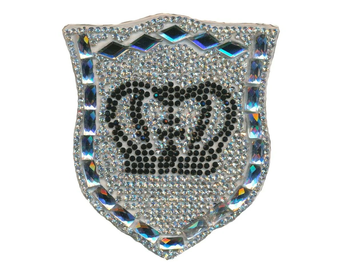 Applikation CRYSTAL CROWN, Kronen-Wappen, crystal-schwarz