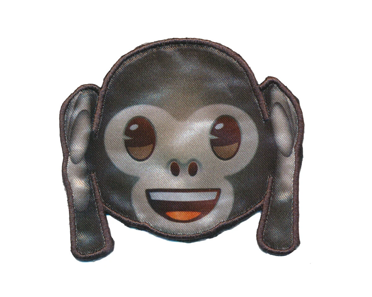 Applikation EMOJI KIKAZARU, Nichts-Böses-hören Affe, grau