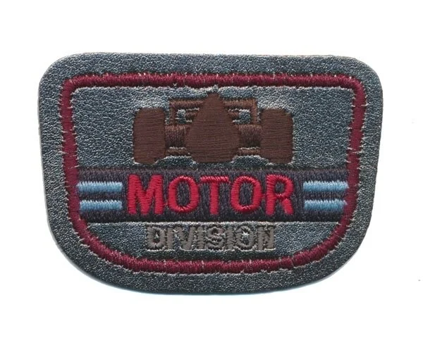 Applikation MOTOR, Rennauto, Leder metallic