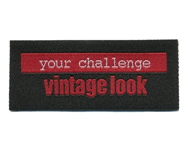 Applikation Vintage-Schriftzug, schwarz-rot