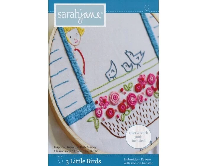 Aufbügelbares Stickmuster 3 Little Birds, Sarah Jane