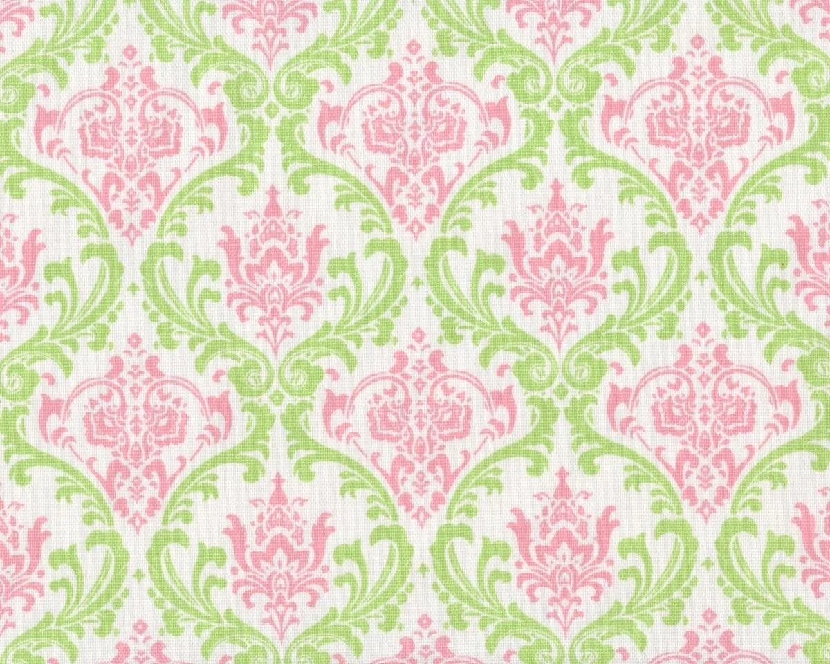 B-Ware Griffiger Baumwollstoff, Dekostoff MIRA, florale Ornamente, hellgrün-altrosa