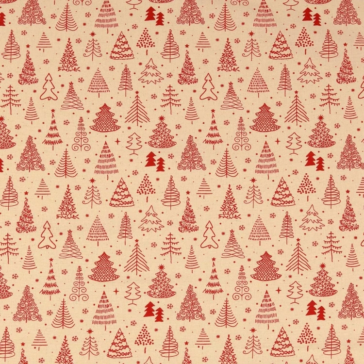 Baumwoll Cretonne Christmas Forest, natur