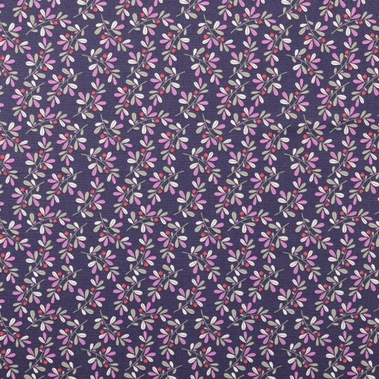 Baumwoll Cretonne Kleine Zweige, violett