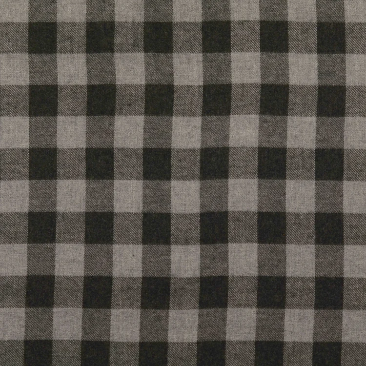 Baumwoll Flanell Big Checks, dunkelgrau