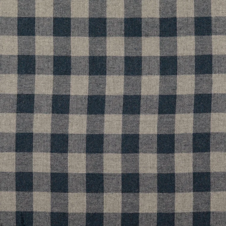 Baumwoll Flanell Big Checks, jeansblau