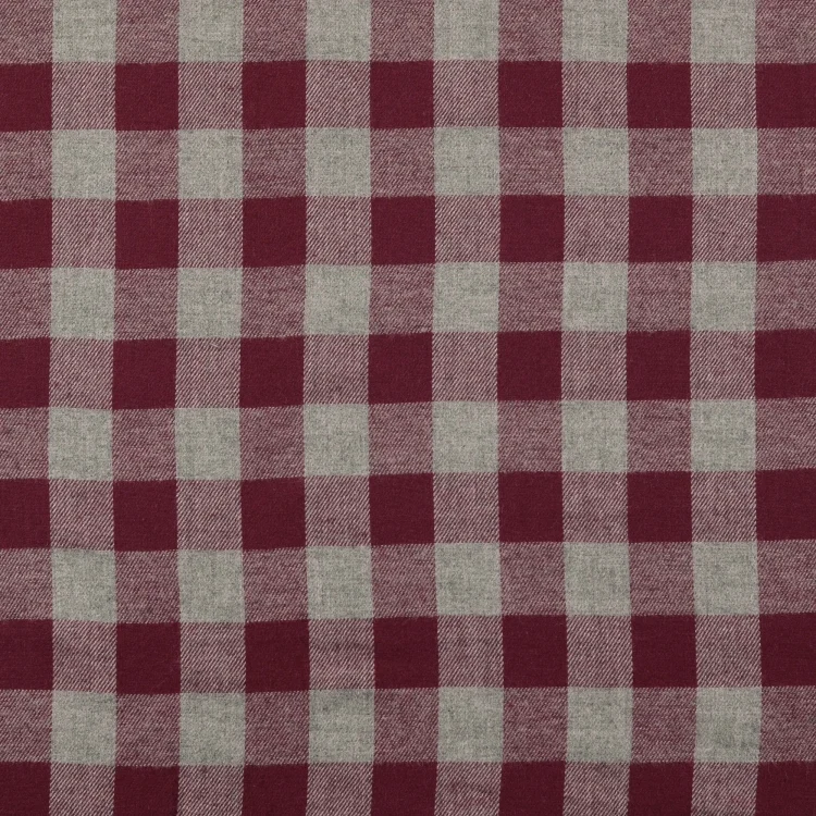 Baumwoll Flanell Big Checks, weinrot
