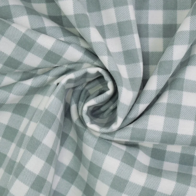 Baumwoll Flanellstoff kariert 1cm, salbei