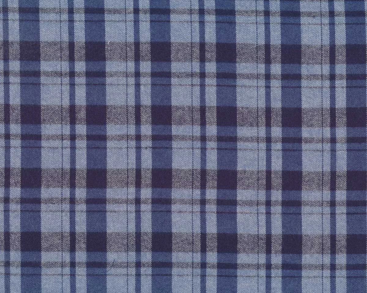 Baumwoll-Flanellstoff MAVERICK, Glencheck-Karo, hellblau-dunkelblau