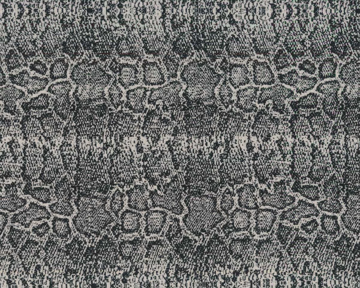 Baumwoll-Jacquardjersey BEN, Schlangenhaut, schwarz-grau, Hilco