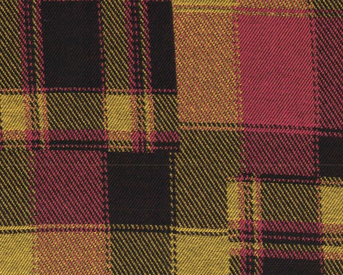 Baumwoll-Jacquardstoff BIGO, Karo-Patchwork, gelb-pink, Toptex