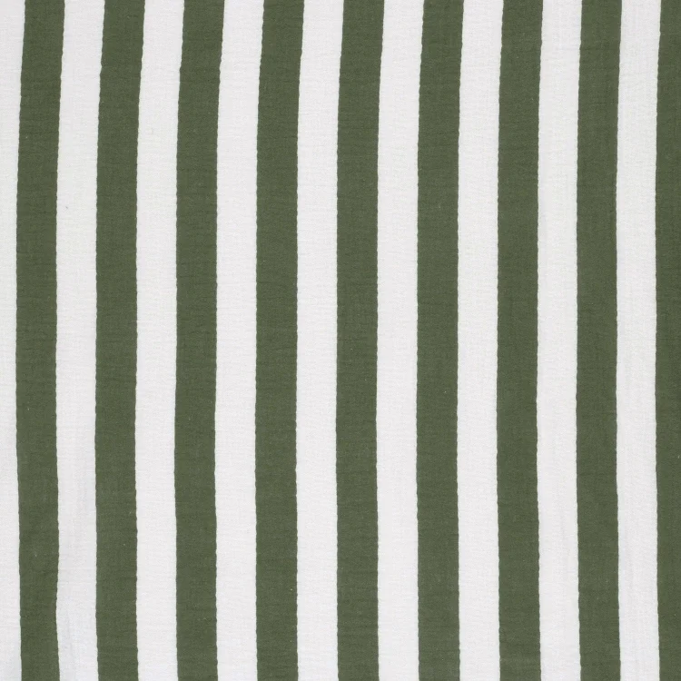 Baumwoll Musselin Big Stripes, dunkelgrün