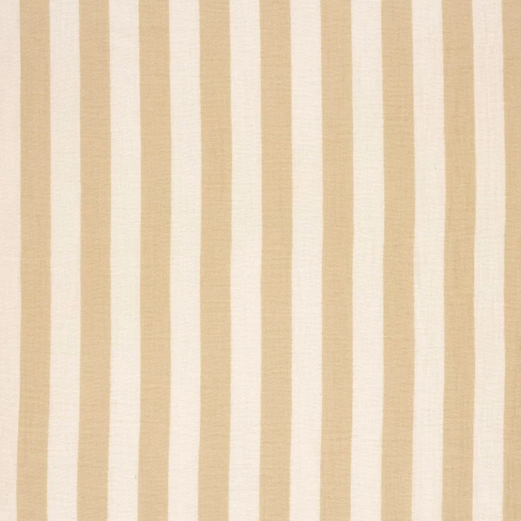 Baumwoll Musselin Big Stripes, hellbeige