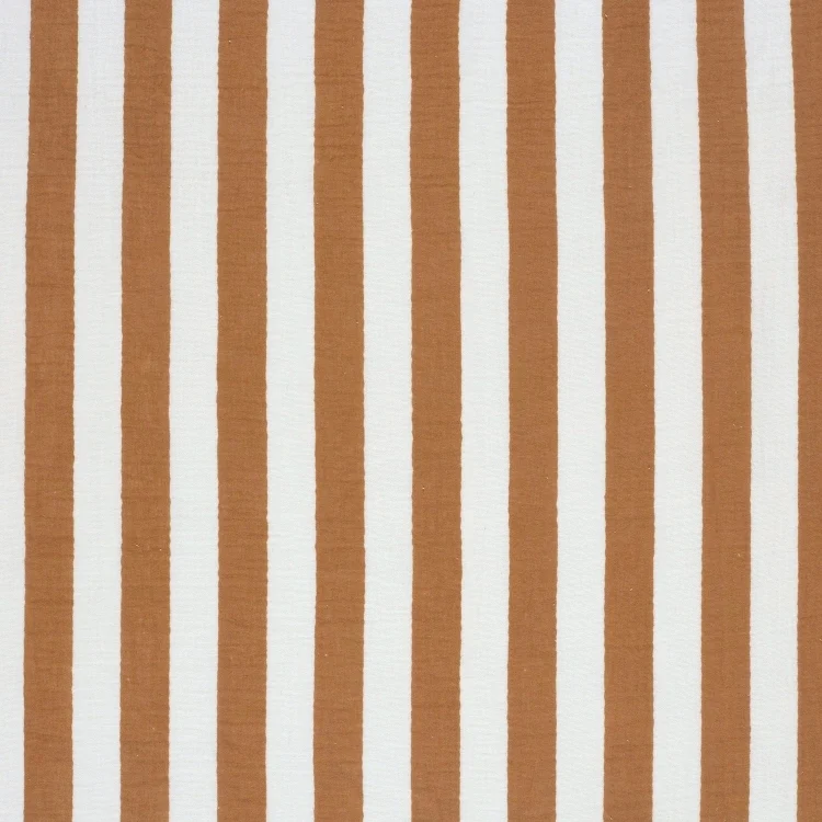 Baumwoll Musselin Big Stripes, hellbraun