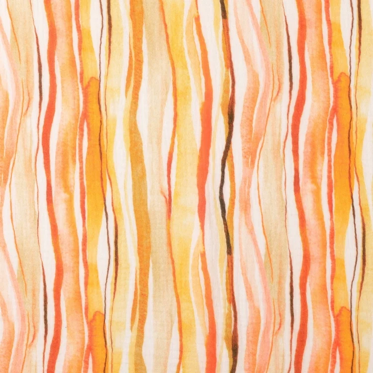 Baumwoll Musselin Colour Stripes, gelb