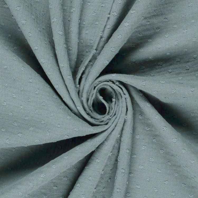 Baumwoll Musselin Dobby, taubenblau
