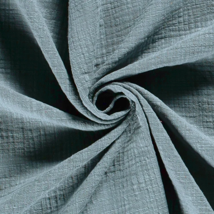 Baumwoll Musselin Leinenlook, jeansblau