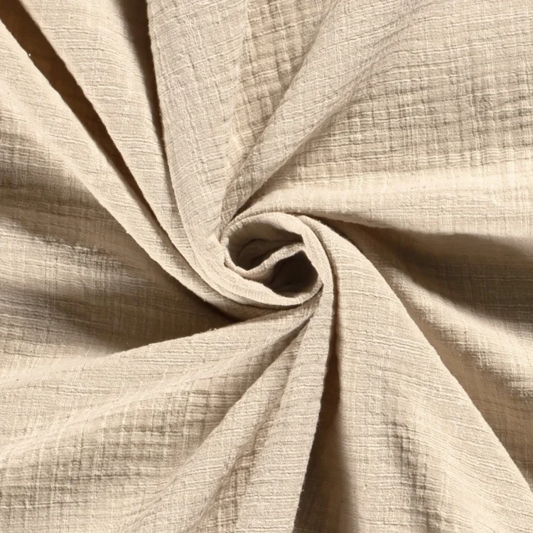 Baumwoll Musselin Leinenlook, natur
