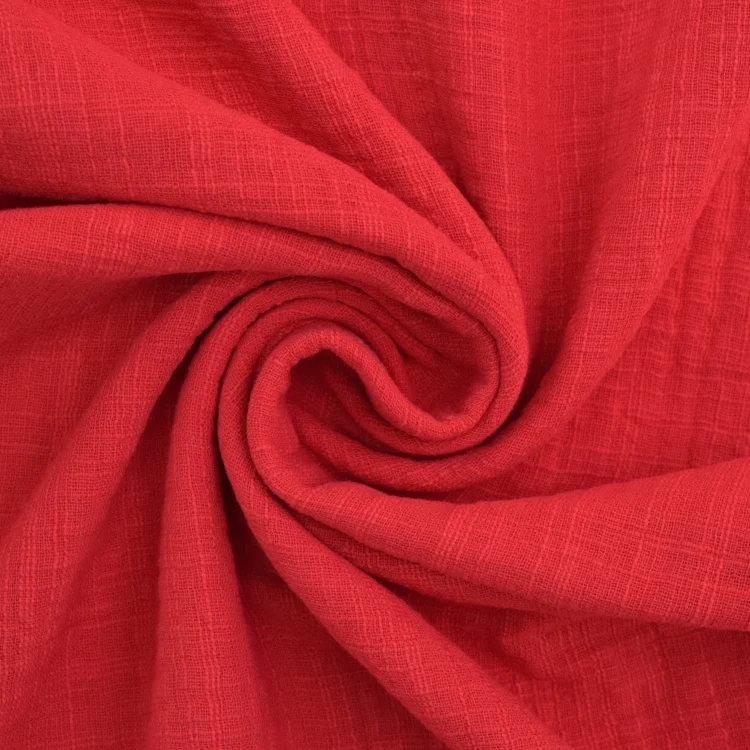 Baumwoll Musselin Leinenlook, rot