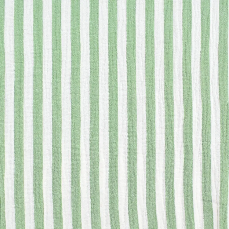 Baumwoll Musselin Stripes, grün