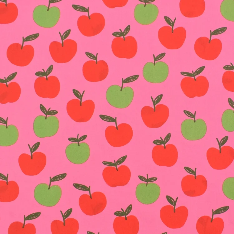 Baumwoll Popeline Apples, pink