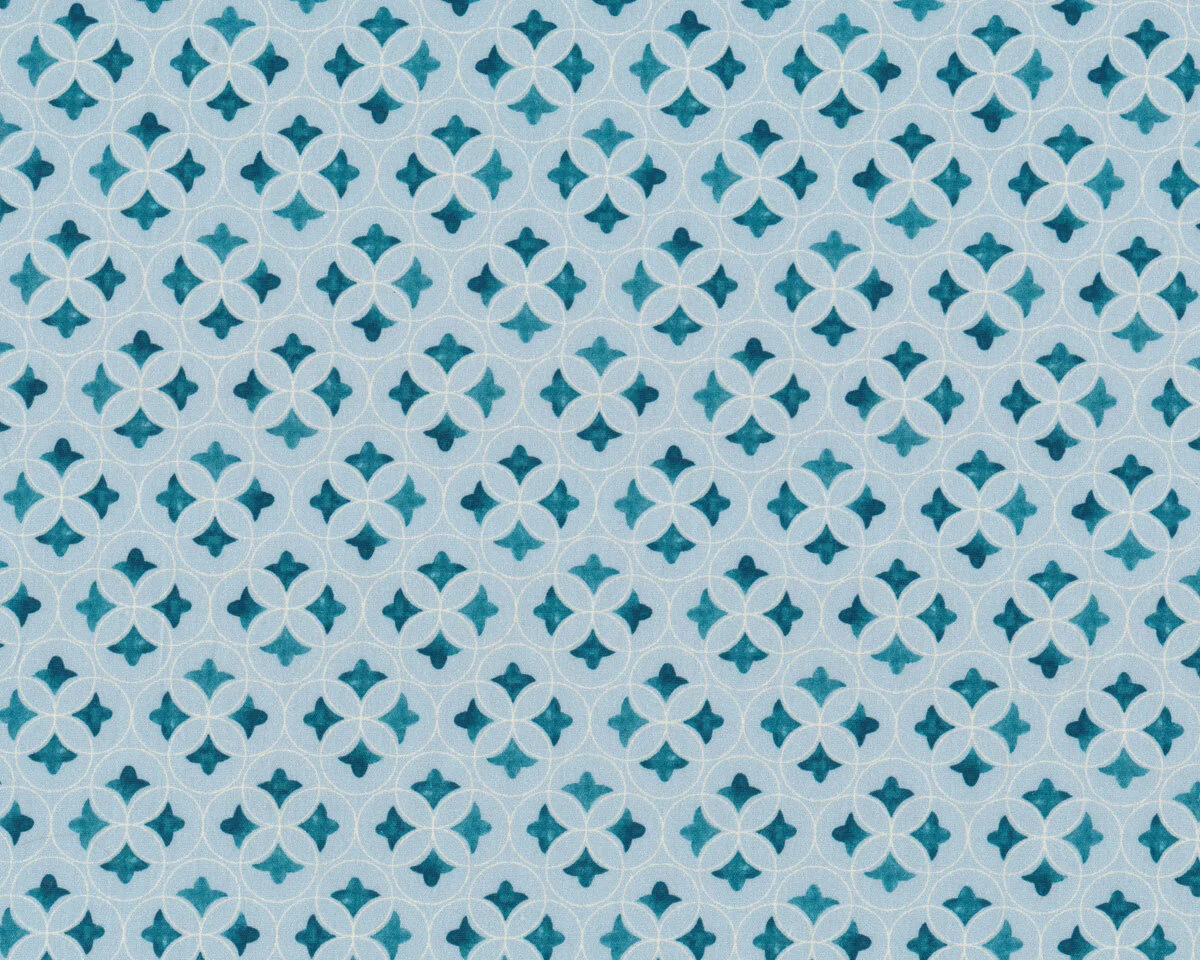 Baumwoll-Popeline EMILIE, Kreis-Lilie, hellblau, Hilco