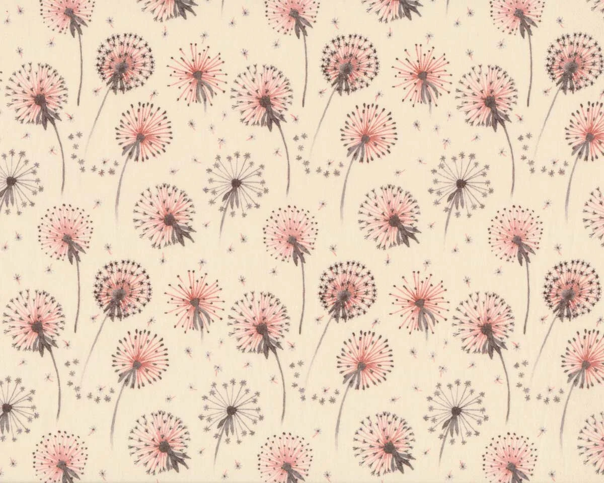 Baumwoll-Popeline EMILIE, Pusteblume, hellbeige-rosa, Hilco
