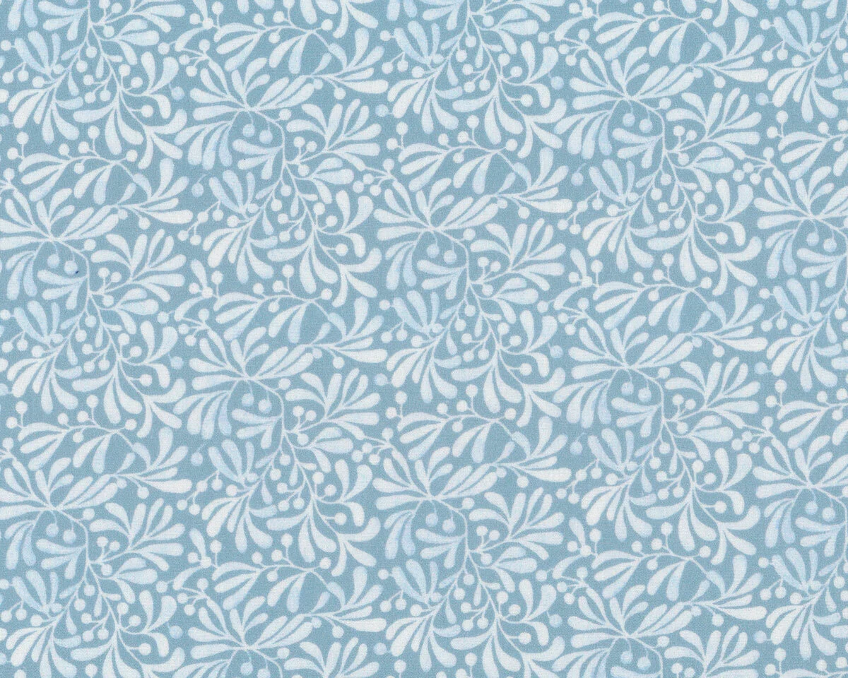 Baumwoll-Popeline EMILIE, Zweige, hellblau, Hilco