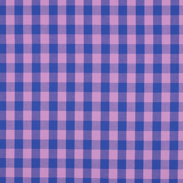 Baumwoll Popeline Karos, royalblau