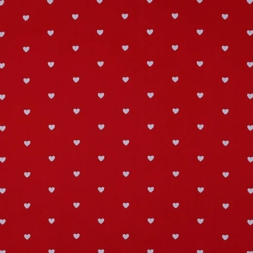 Baumwoll Popeline Lovely Hearts, rot