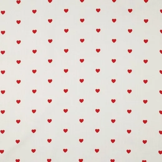 Baumwoll Popeline Lovely Hearts, weiß