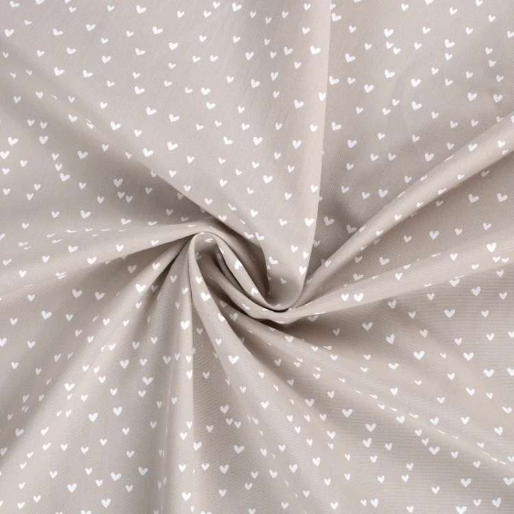 Baumwoll Popeline Mini Hearts, sand