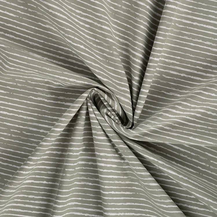 Baumwoll Popeline Mini Stripes, blassoliv