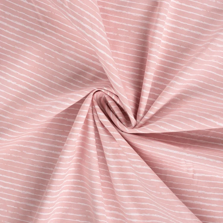 Baumwoll Popeline Mini Stripes, rosé