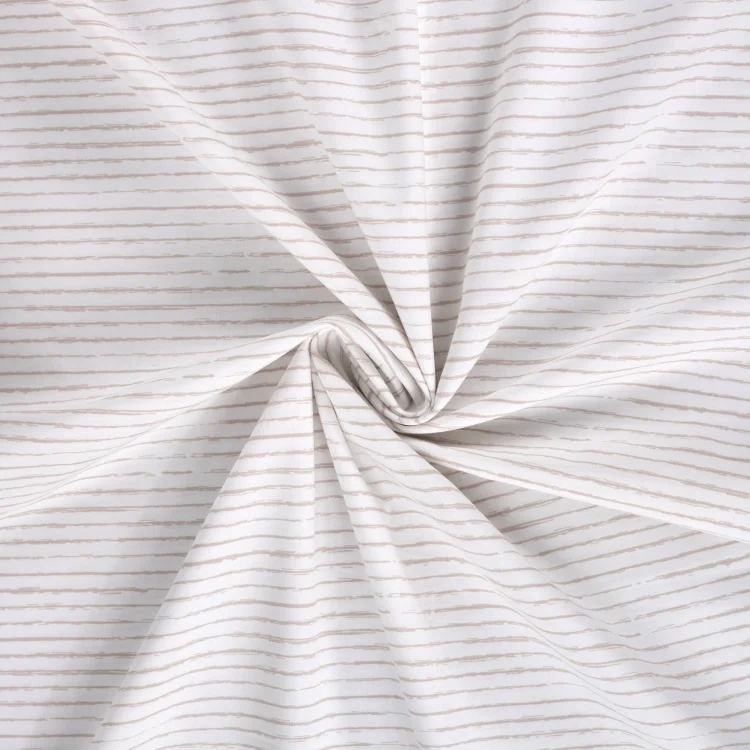 Baumwoll Popeline Mini Stripes, wollweiß