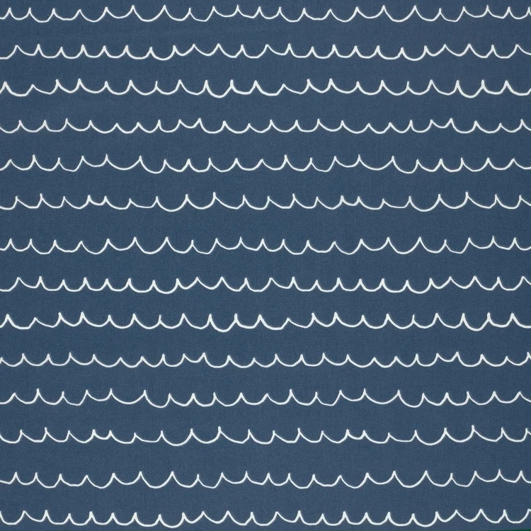 Baumwoll Popeline Waves, blau