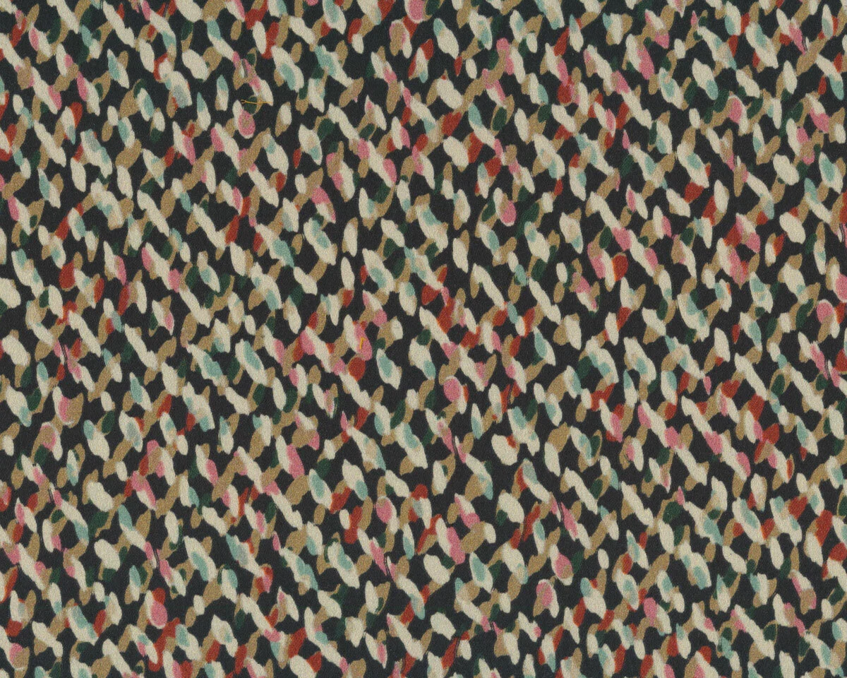 Baumwoll-Stretchstoff LUKE, Tupfenraster, beige-schwarz, Hilco