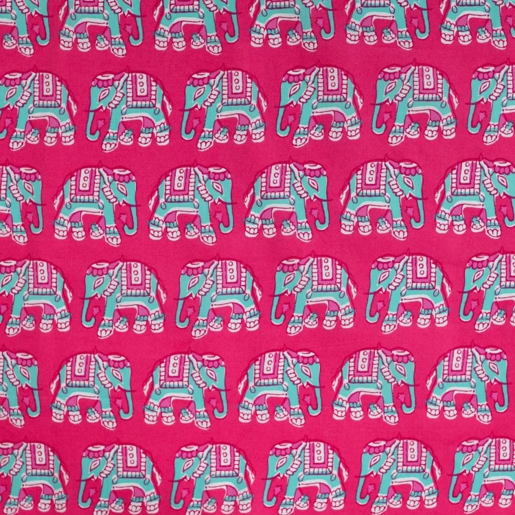 Baumwoll Voile Enjoy Bright Horizon Elephants, pink
