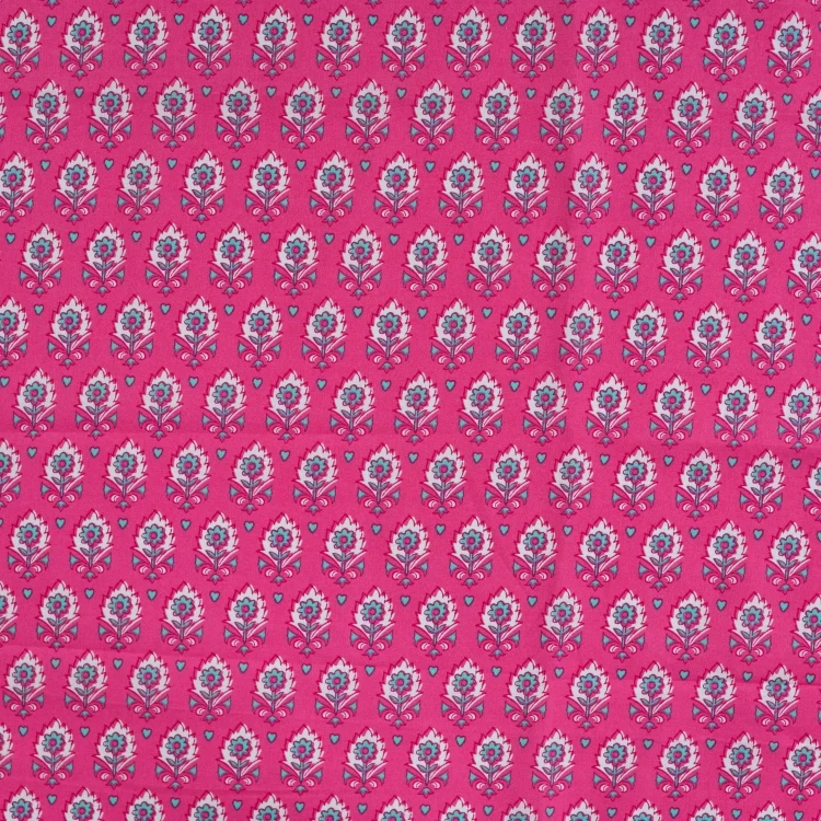 Baumwoll Voile Enjoy Bright Horizon Flower Ornaments, pink