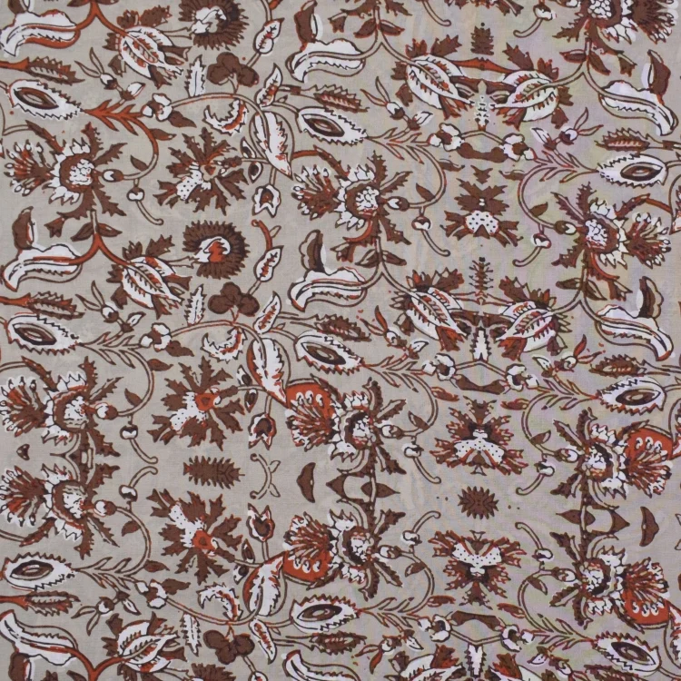 Baumwoll Voile Enjoy Oriental Garden, greige