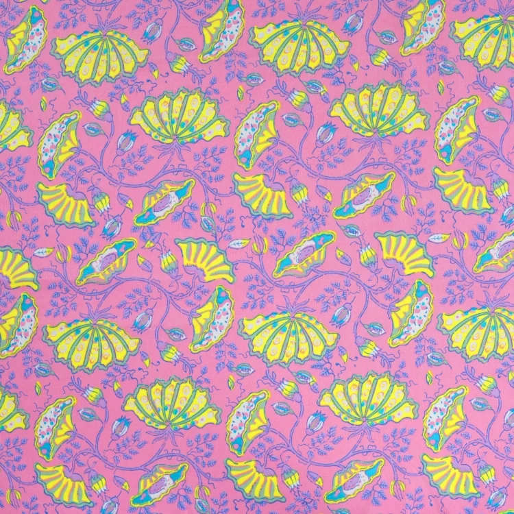 Baumwoll Voile Enjoy Sorbet Beach Orient Flowers, rosa