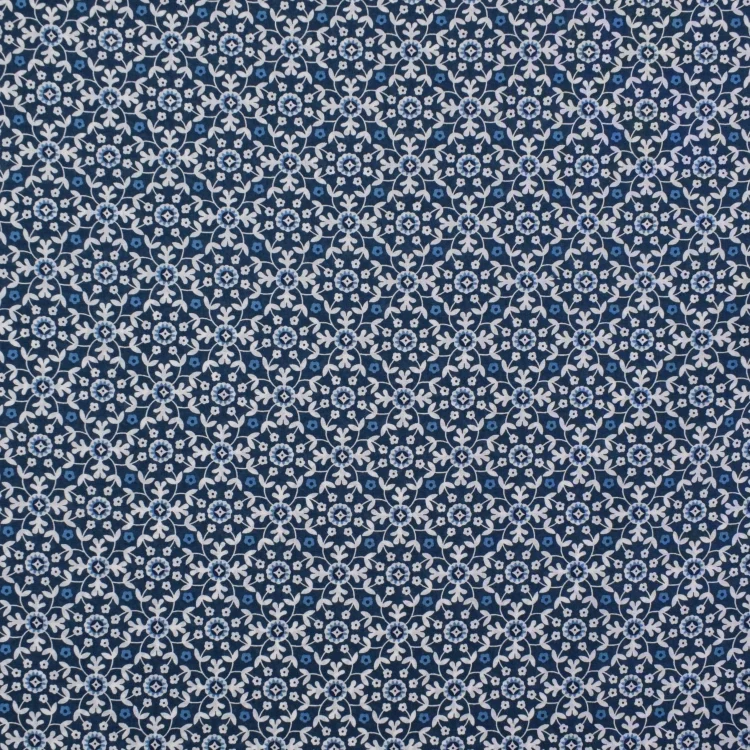 Baumwoll Voile Enjoy Vintage Blossom, marine