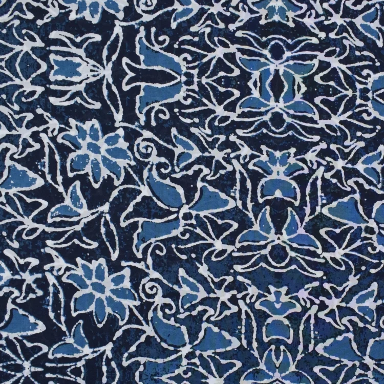 Baumwoll Voile Enjoy Vintage Flowers, marine