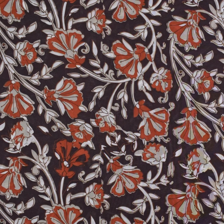 Baumwoll Voile Enjoy Vintage Garden, braun