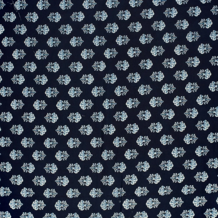 Baumwoll Voile Flower Ornament, marine