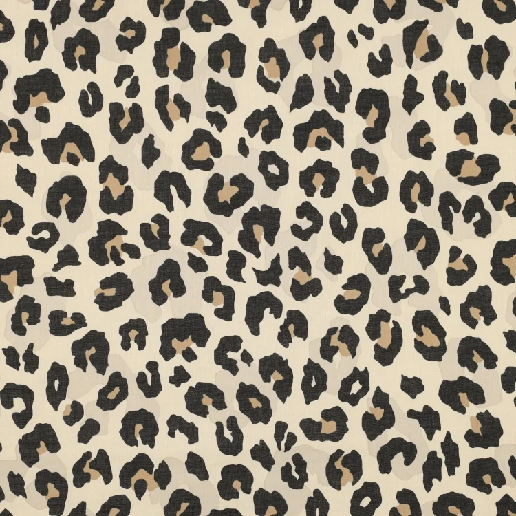 Baumwoll Voile Leopard, beige