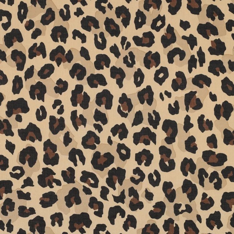 Baumwoll Voile Leopard, camel