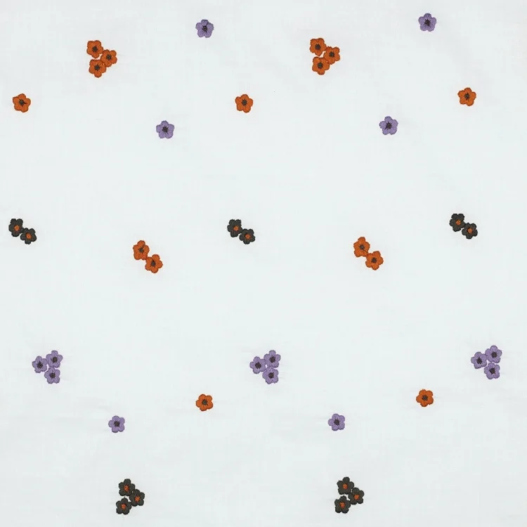 Baumwoll Voile Stickerei Flowers, weiß