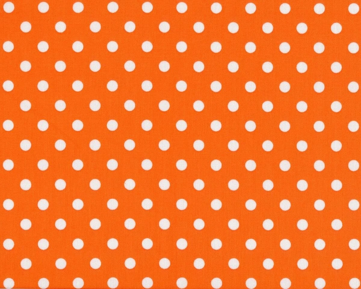 Baumwolle DOTTO, größere regelmäßige Punkte, orange
