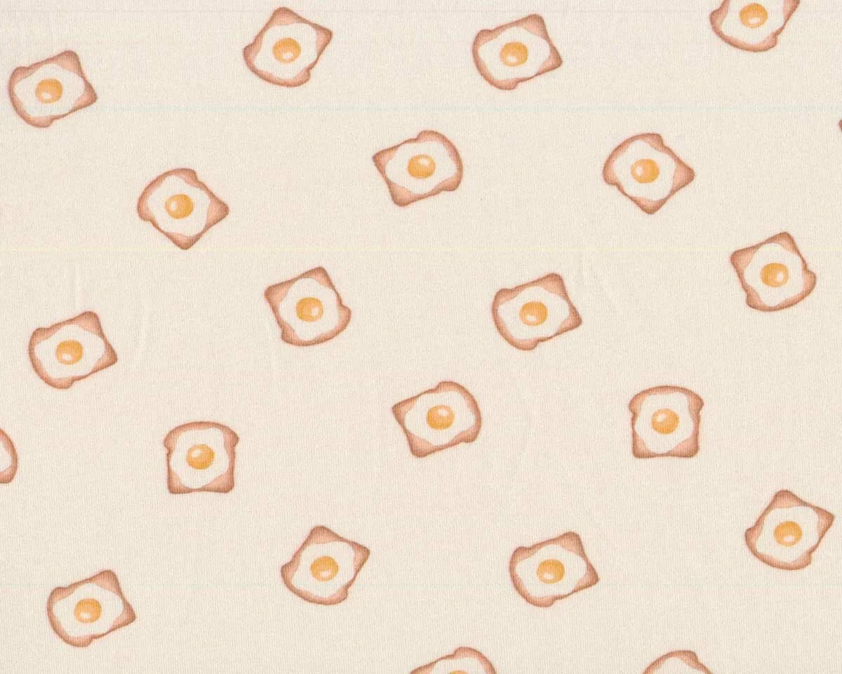 Baumwolljersey BABY TOAST, Toastbrot mit Ei, hellbeige, Hilco